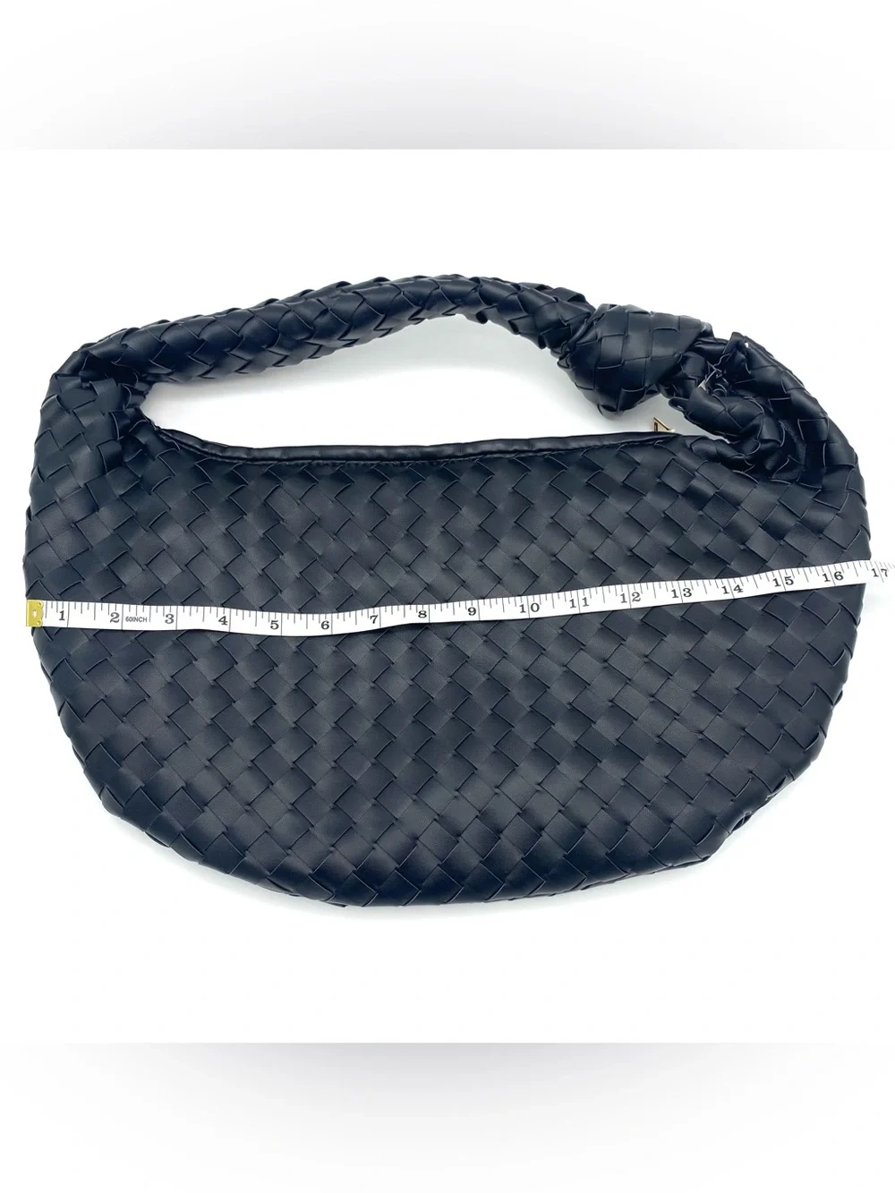 Lulla Collection Woven Knot Small Black HandBag Purse